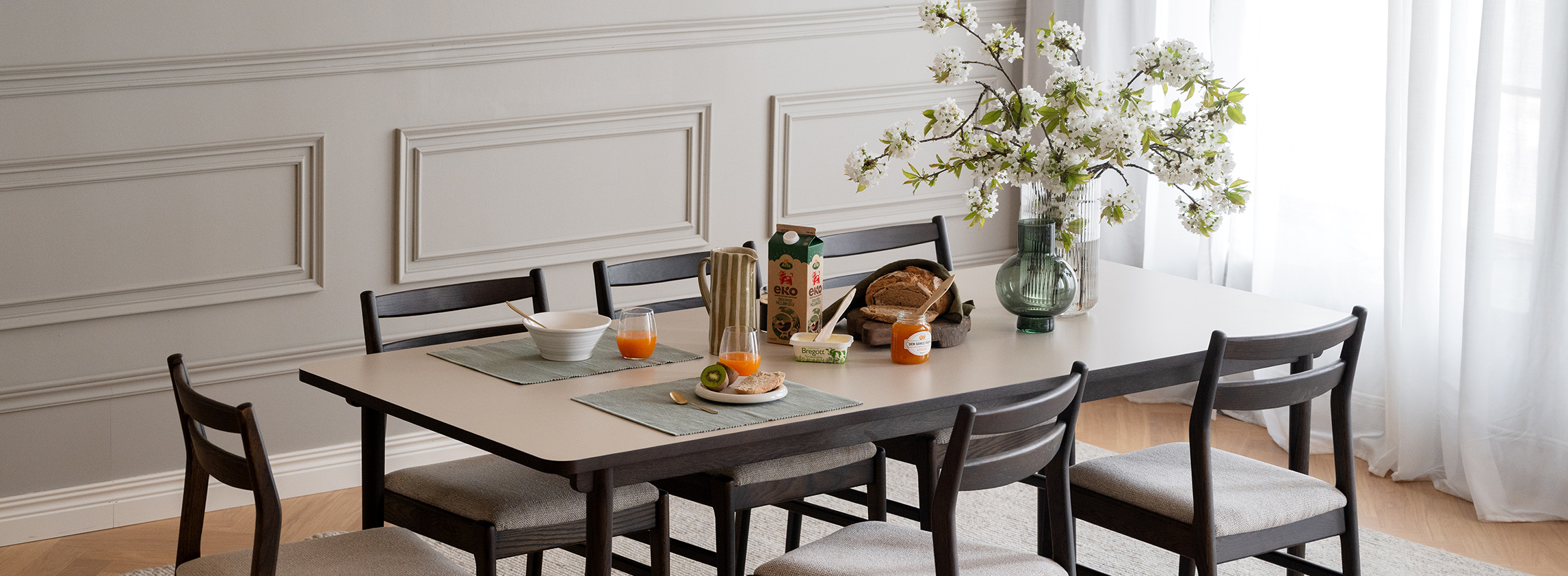 Fairmount brown dining table kerwin dining chair.