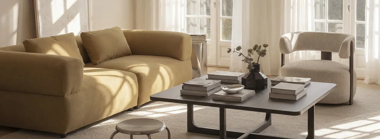 Falkner sofa Driscoll coffee table.