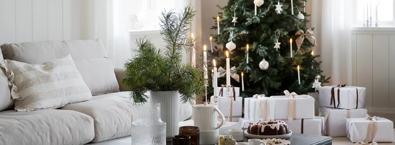 Peyton sofa christmas tree.