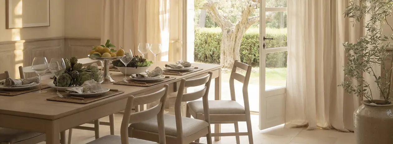 Valerie Aflalo Gardner dining table Kerwin chair vinkel.