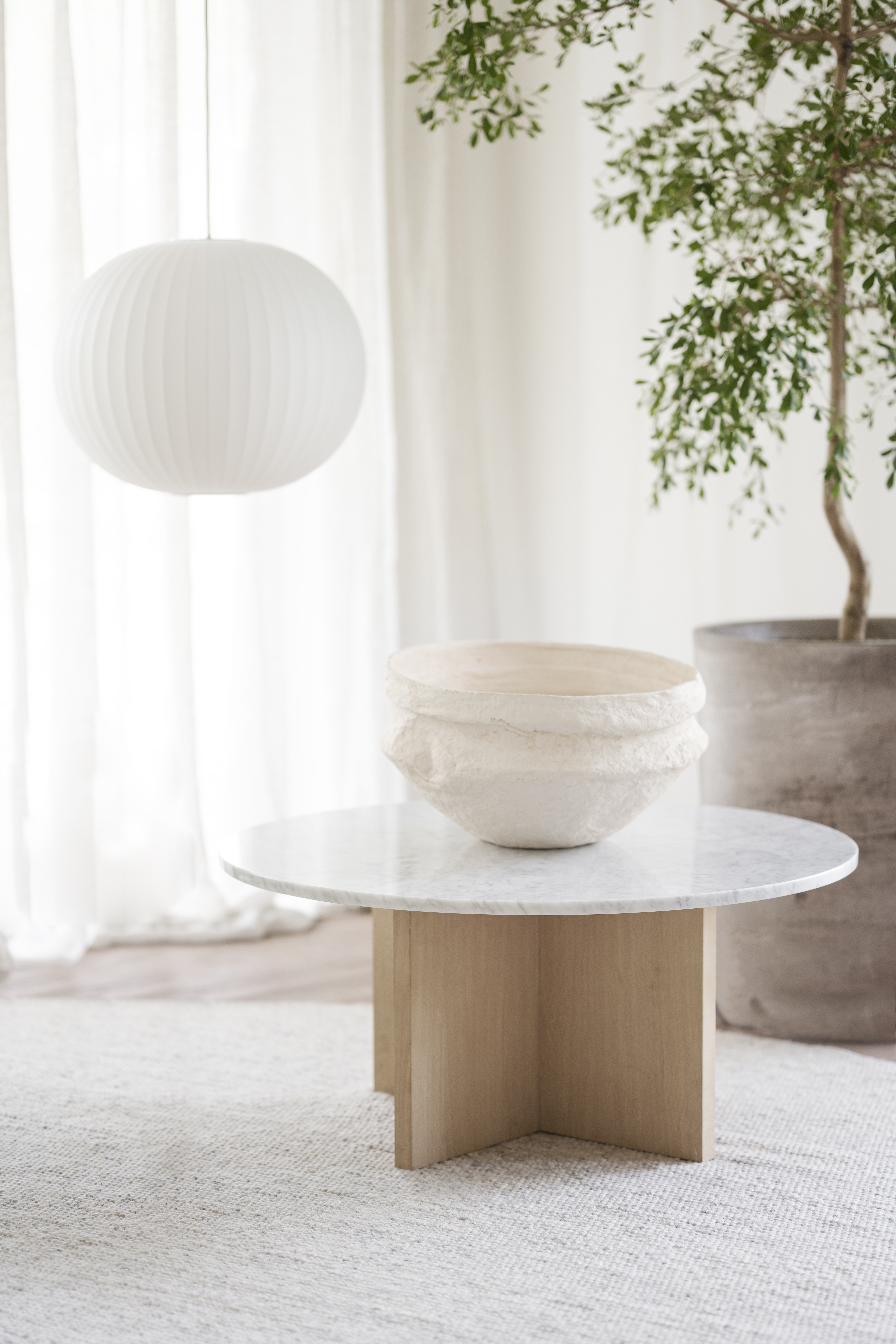 Brooksville coffee table, White/whitewash, 90x90 cm | Rowico Home