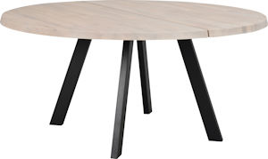 Product Fred matbord runt 160 vitpigmenterad ek/svart