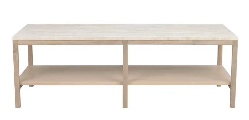 Orwel soffbord  beige travertin/vitpigmenterad ek a.