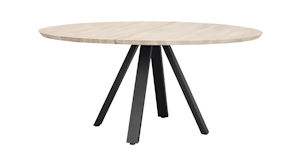 Produktbild Carradale matbord Ø150 vitpigm. ek/V-ben svart met