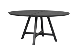 Carradale matbord Ø150 svart ask/A-ben svart metall a