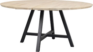 Produktbild Carradale matbord Ø150 vitpigm ek/A-ben svart metall