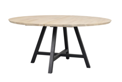Carradale matbord Ø150 vitpigm ek/A-ben svart metall