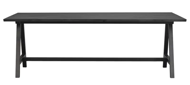 Carradale matbord 220 svart ask/A-ben svart metall a.