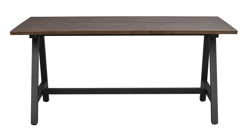 Carradale matbord 170 brun ek/A-ben svart metall a