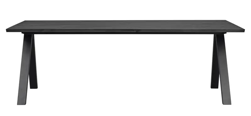 Carradale matbord 220 svart ask/V-ben svart metall a.