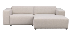 Willard soffa 3-sits med schäslong H beige tyg (k4) a