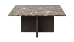 Brooksville soffbord kvadrat 90x90 brun marmor/brun ek a