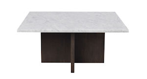 Produktbild Brooksville soffbord kvadrat 90x90 vit marmor/brun ek b