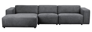 Produktbild Willard soffa 4-sits med schäslong V mörkgrått tyg (k1) b