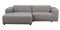 Willard soffa 3-sits med schäslong V grått tyg (k4) a