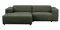 Willard soffa 3-sits med schäslong V grönt tyg (k4) a