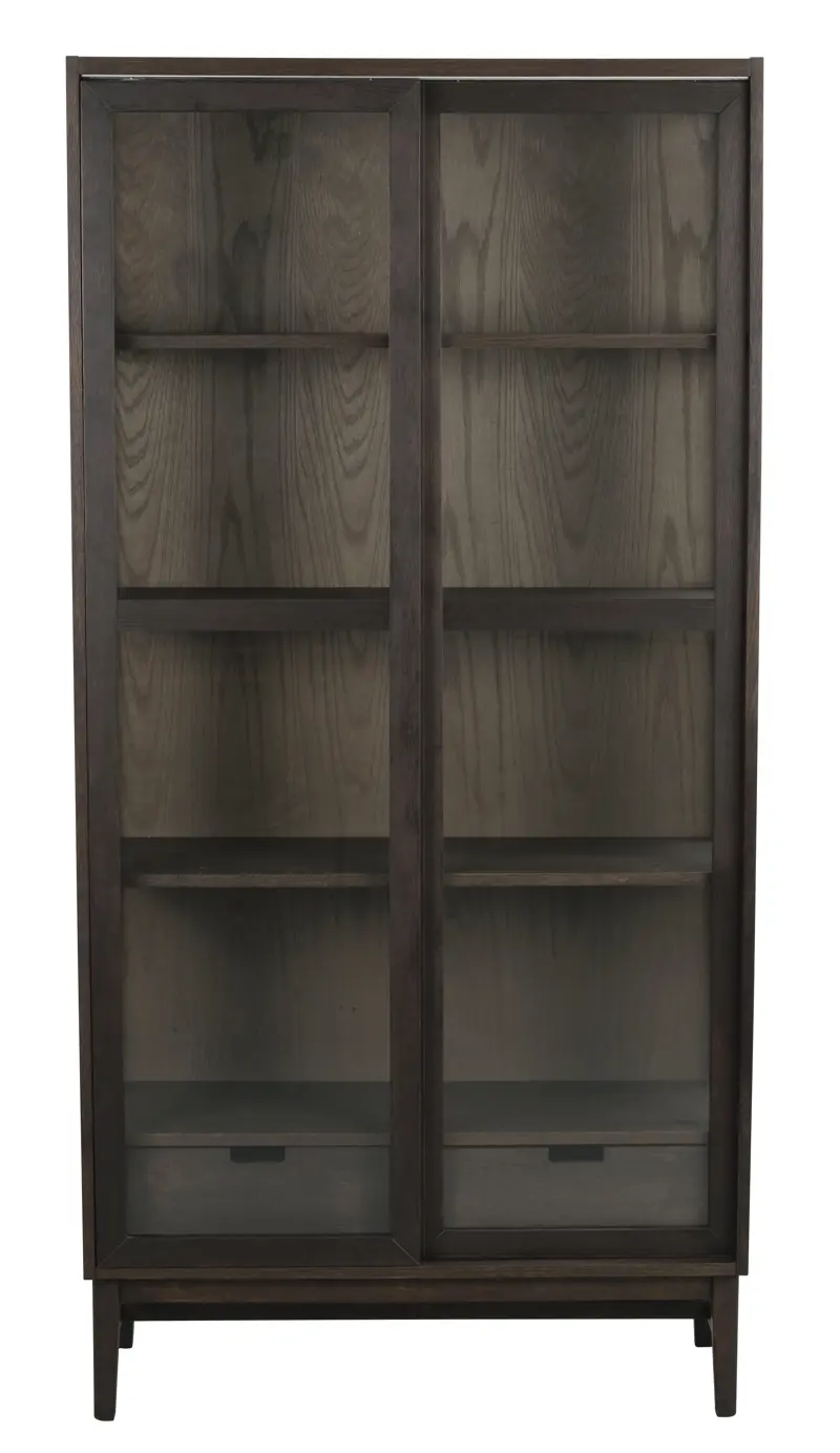 Hazelton vitrinskåp 2D 2L brun ek a.