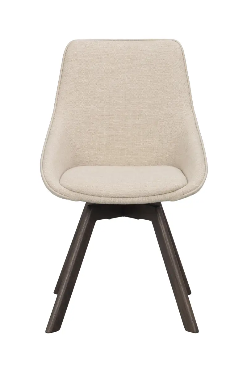 Alison stol ljusbeige tyg/bruna ekben snurr a.