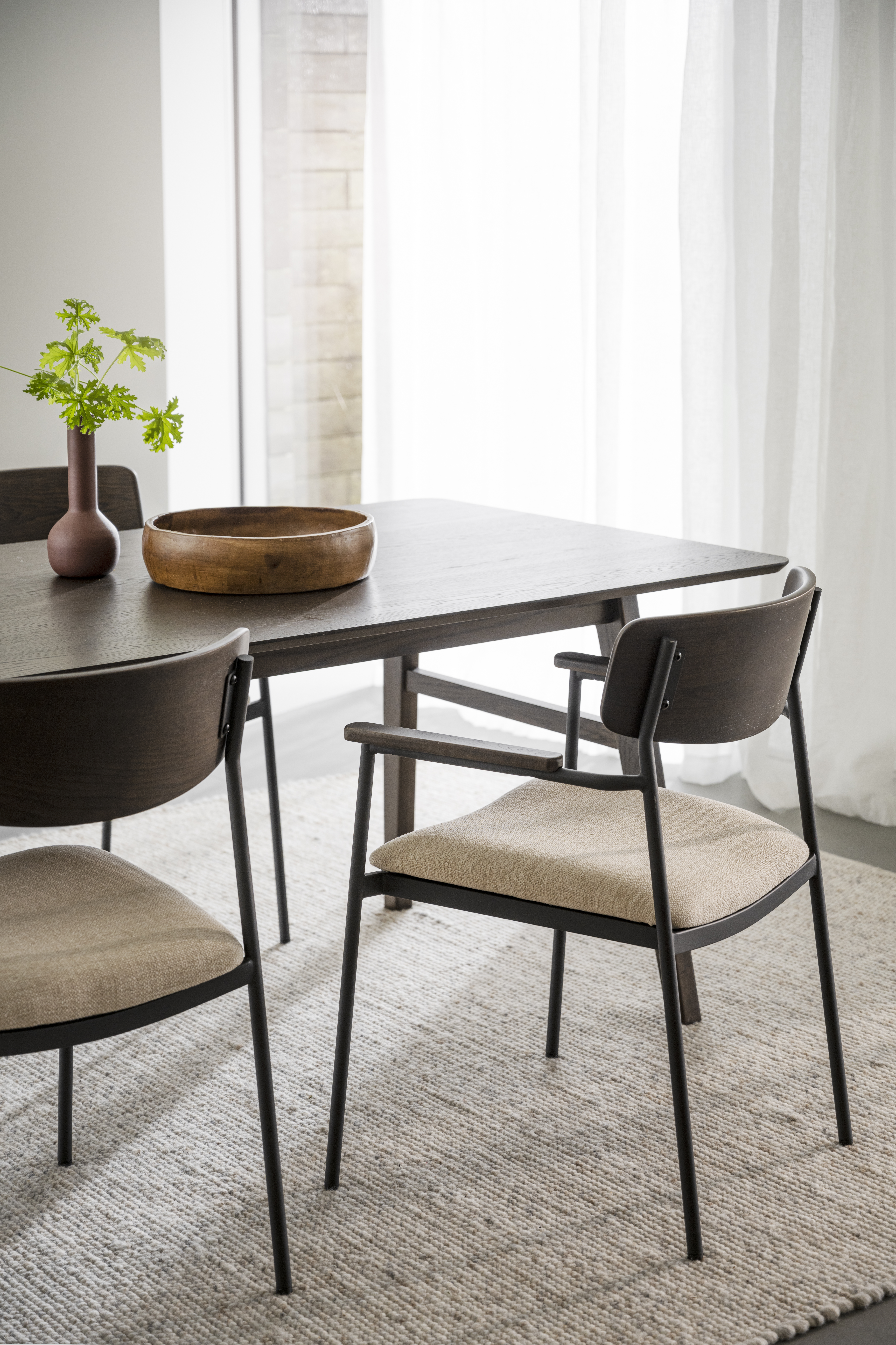 Nagano dining table, H-legs, Brown, 205x95 cm | Rowico Home