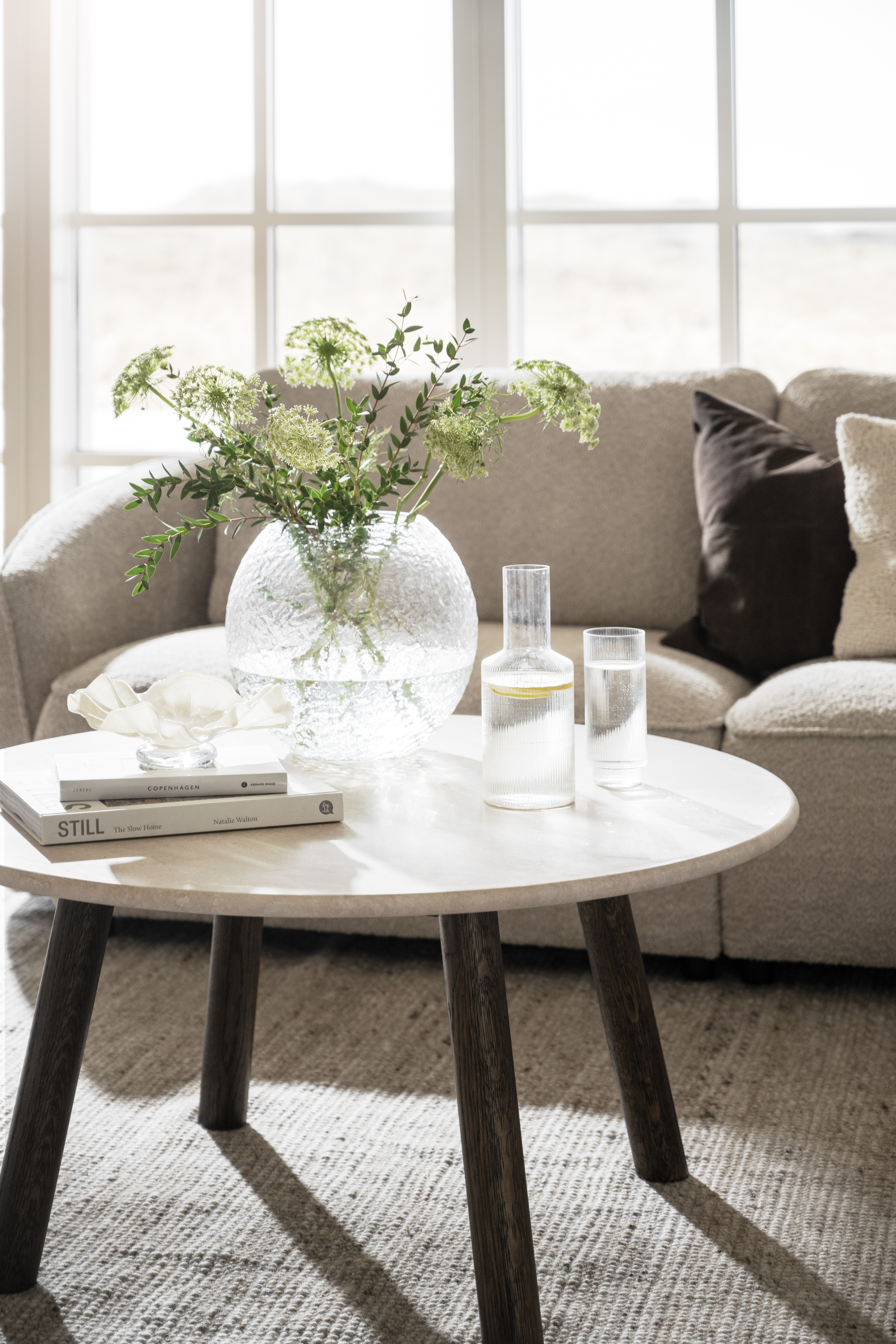 Taransay couchtisch, Beige/braun, 90x90 cm
