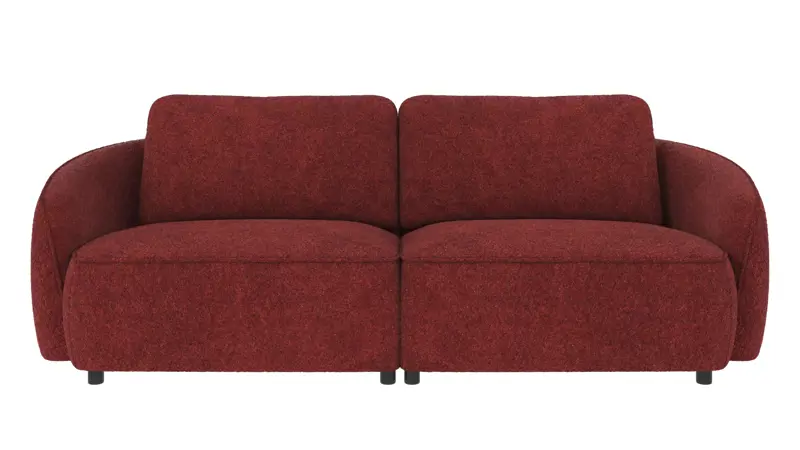 124600 b sb A Norris sofa 3-seater red fabric Anna #8 (c3).