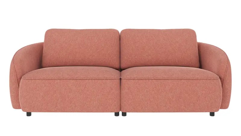124660 b sb A Norris sofa 3-seater red fabric Brenda #52 (c1).