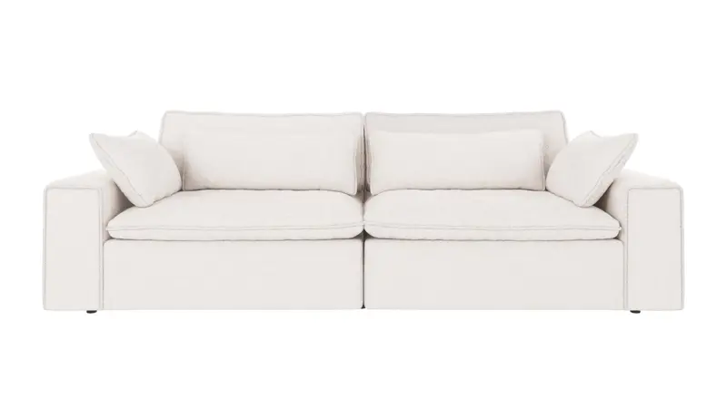 122708 b sb A Rawlins sofa 3-seater Maxi white fabric Alice #101 (c4).