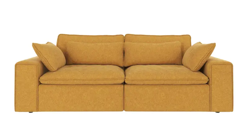 122868 b sb A Rawlins sofa 3-seater yellow fabric Brenda #68 (c1).