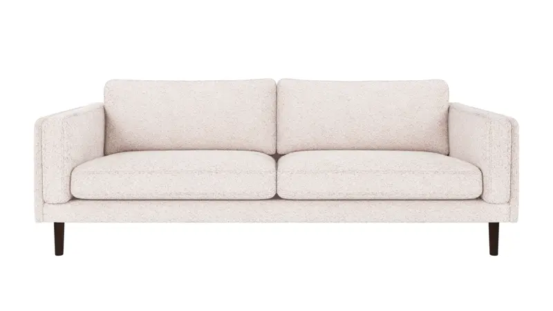 123943 b sb A Braden sofa 3-seater white fabric Anna #1 (c3) brown oak legs.