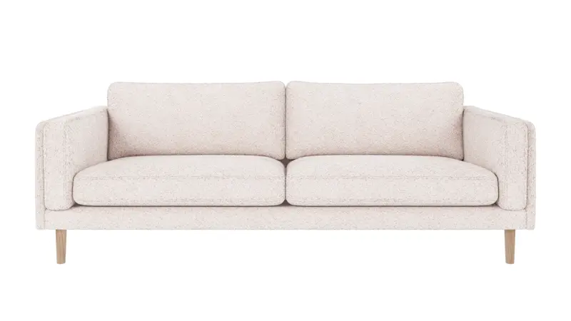 123942 b sb A Braden sofa 3-seater white fabric Anna #1 (c3) whitewash oak legs.