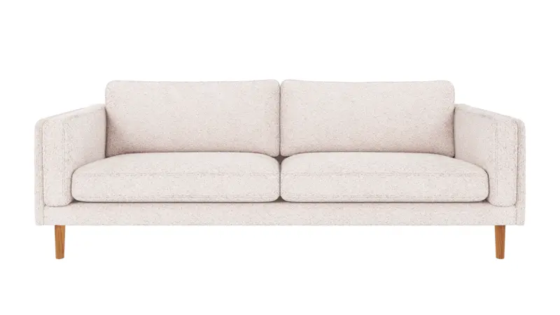 123941 b sb A Braden sofa 3-seater white fabric Anna #1 (c3) oak legs.