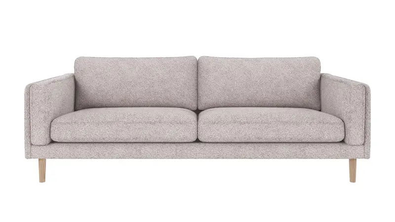 123958 b sb A Braden sofa 3-seater light grey fabric Anna #15 (c3) whitewash oak legs.