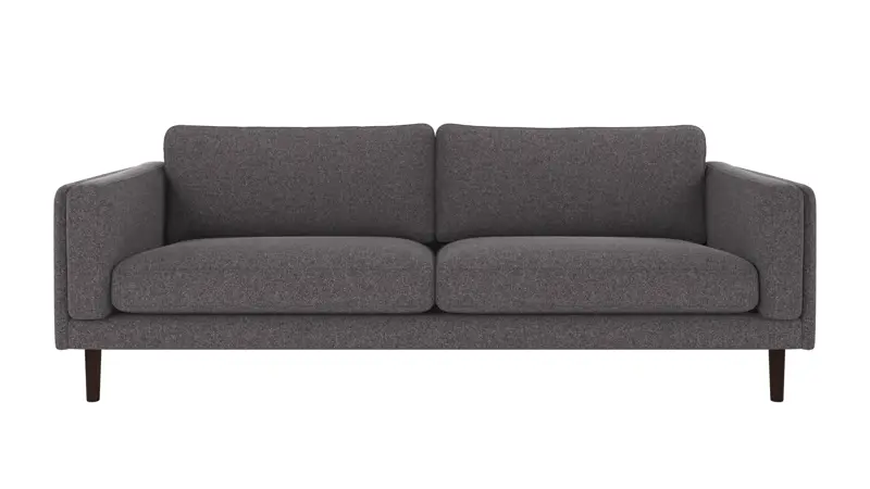 123737 b sb A Braden sofa 3-seater dark grey fabric Brenda #18 (c1) brown oak legs.