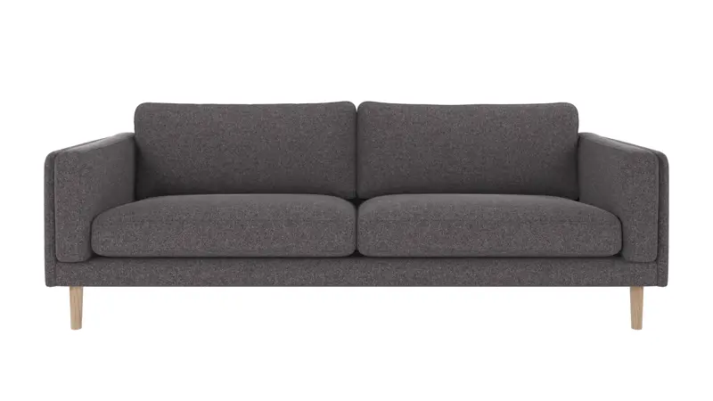 123736 b sb A Braden sofa 3-seater dark grey fabric Brenda #18 (c1) whitewash oak legs.