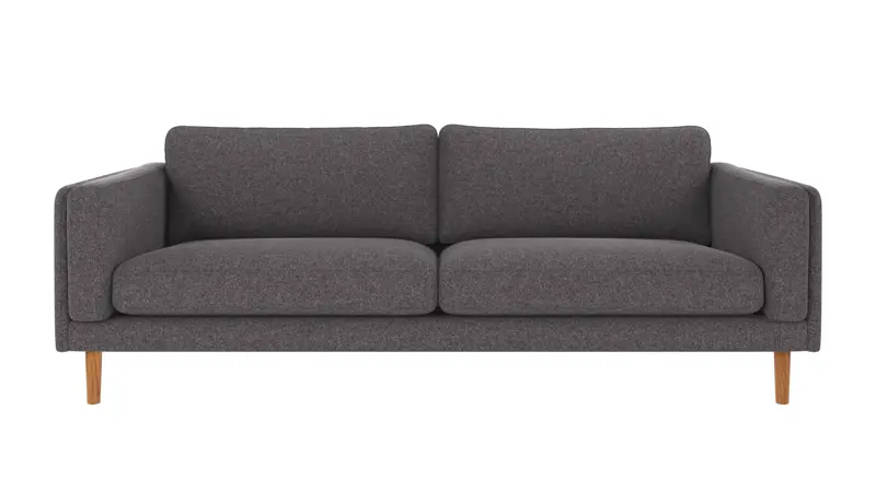 123735 b sb A Braden sofa 3-seater dark grey fabric Brenda #18 (c1) oak legs.
