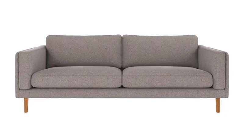 123731 b sb A Braden sofa 3-seater grey-beige fabric Brenda #7 (c1) oak legs.