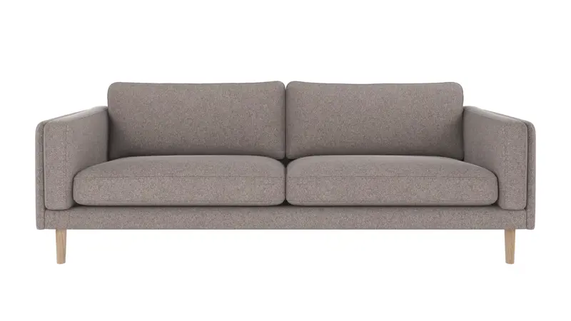 123732 b sb A Braden sofa 3-seater grey-beige fabric Brenda #7 (c1) whitewash oak legs.
