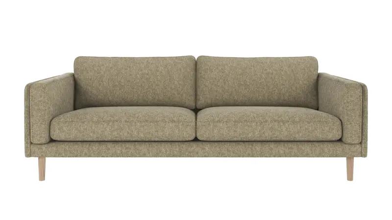 123796 b sb A Braden sofa 3-seater green fabric Max #55 (c2) whitewash oak legs.