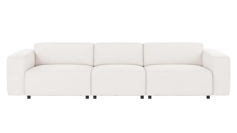 121661 b sb A Willard sofa 4-seater white fabric Alice #101 (c4).