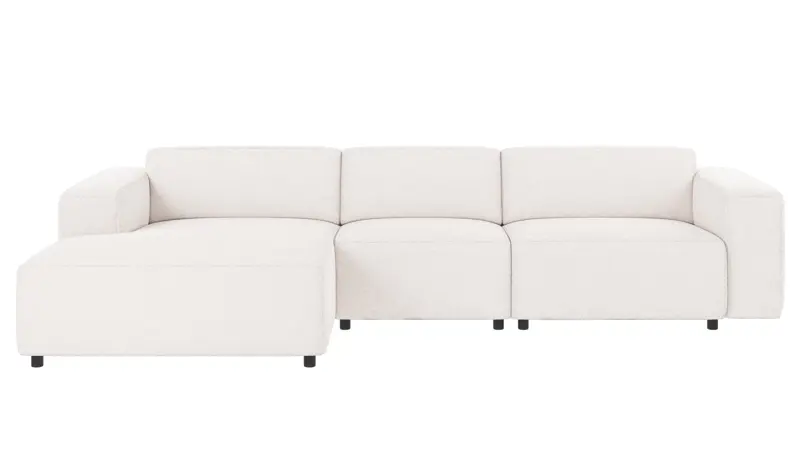 121665 b sb A Willard sofa 4 seater-chaise longue L white fabric Alice #101 (c4).