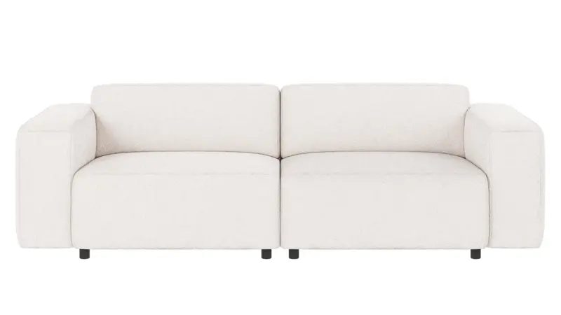 121660 b sb A Willard sofa 3-seater white fabric Alice #101 (c4).