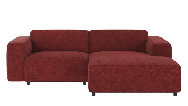 121912 b sb A Willard sofa 3-seater-chaise longue R red fabric Anna #8 (c3).