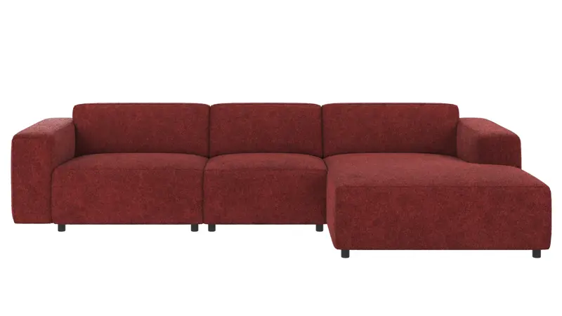 121913 b sb A Willard sofa 4-seater-chaise longue R red fabric Anna #8 (c3).