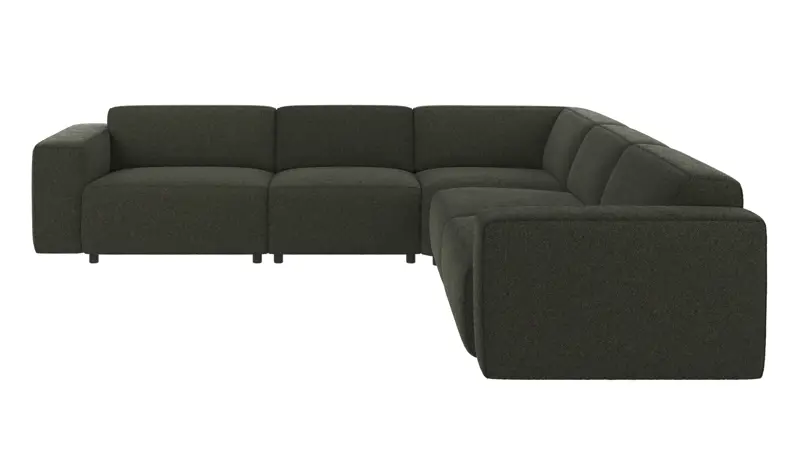 121688 b sb A Willard corner sofa 3+3-seater green fabric Alice #162 (c4).