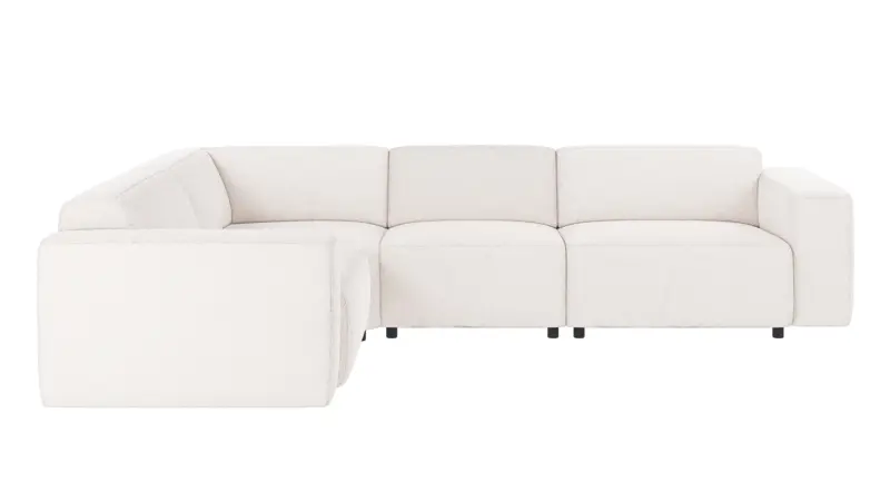 121666 b sb A Willard corner sofa 2+3-seater white fabric Alice #101 (c4).
