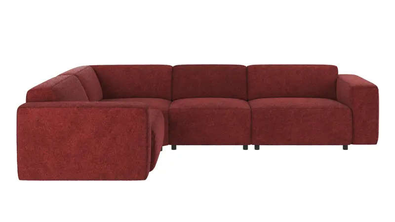 121916 b sb A Willard corner sofa 2+3-seater red fabric Anna 8 (c3).