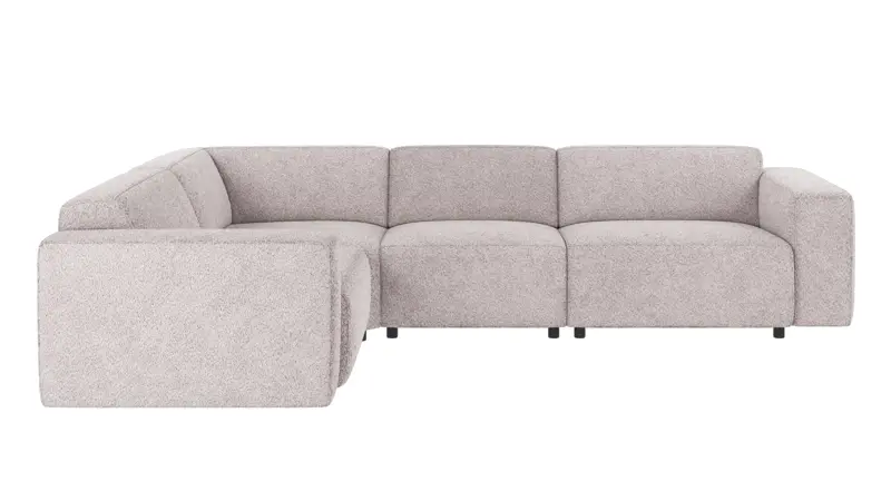 121926 b sb A Willard corner sofa 2+3-seater light grey fabric Anna 15 (c3).