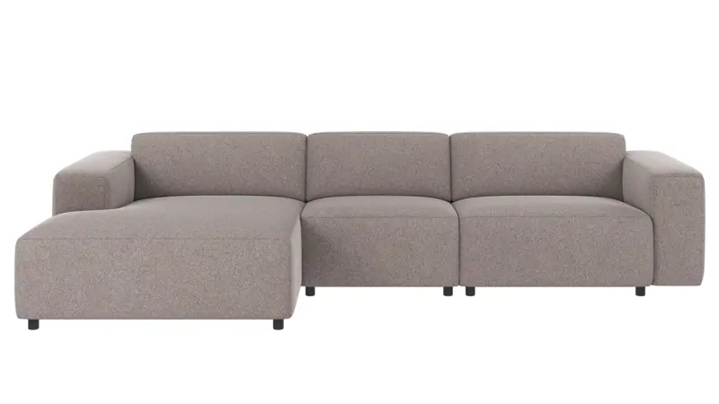 121445 b sb A Willard sofa 4 seater-chaise longue L grey-beige fabric Brenda #7 (c1).