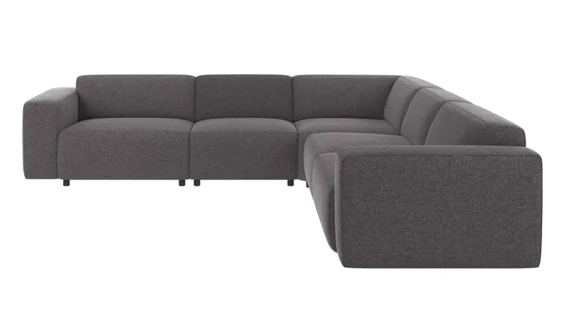 121458 b sb A Willard corner sofa 3+3-seater dark grey fabric Brenda #18 (c1).