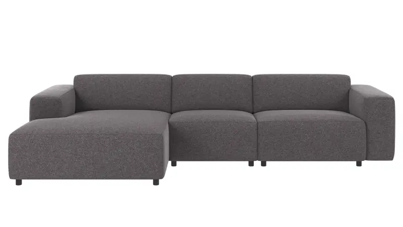121455 b sb A Willard sofa 4 seater-chaise longue L dark grey fabric Brenda #18 (c1).